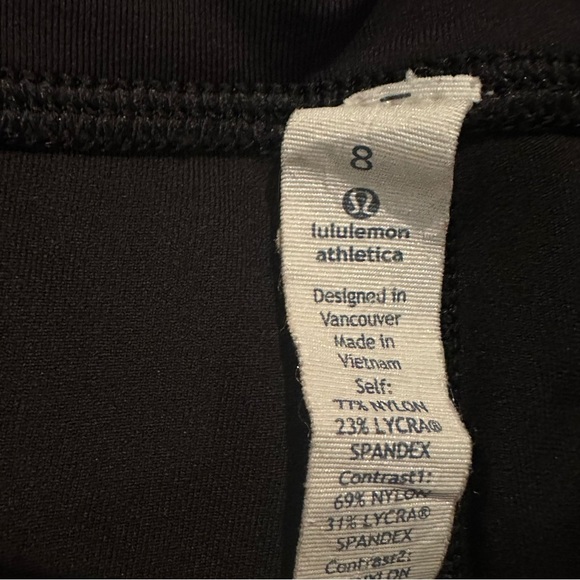 LULULEMON Leggings Womens 8 Black Cropped Reflective Mesh Yoga Athletic Training - Picture 13 of 16